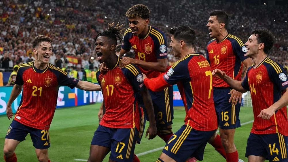 Selecao Espanha Copa 2026 Comemoracao de Gol 1000x563